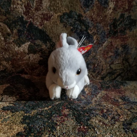 Nibbler, small rabbit soft, plush, realistic classic toy, Ty Beanie Babies - Picture 2 of 9